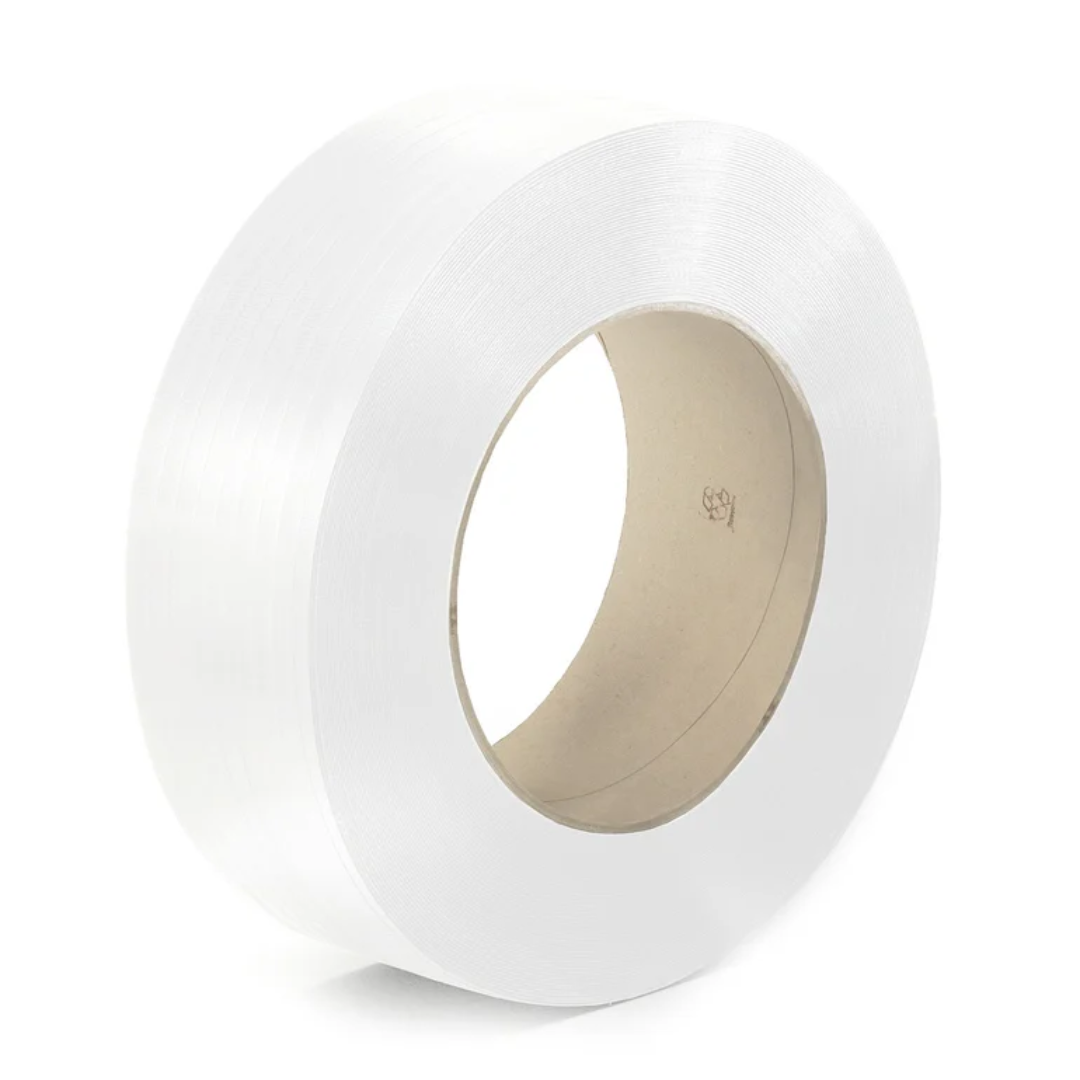 WHITE PP STRAPPING 9MMX0.55MMX4000M X1